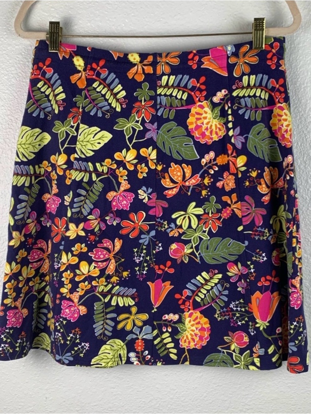 J. Jill Tropical Floral Skirt Sz Small Navy/pink/yellow